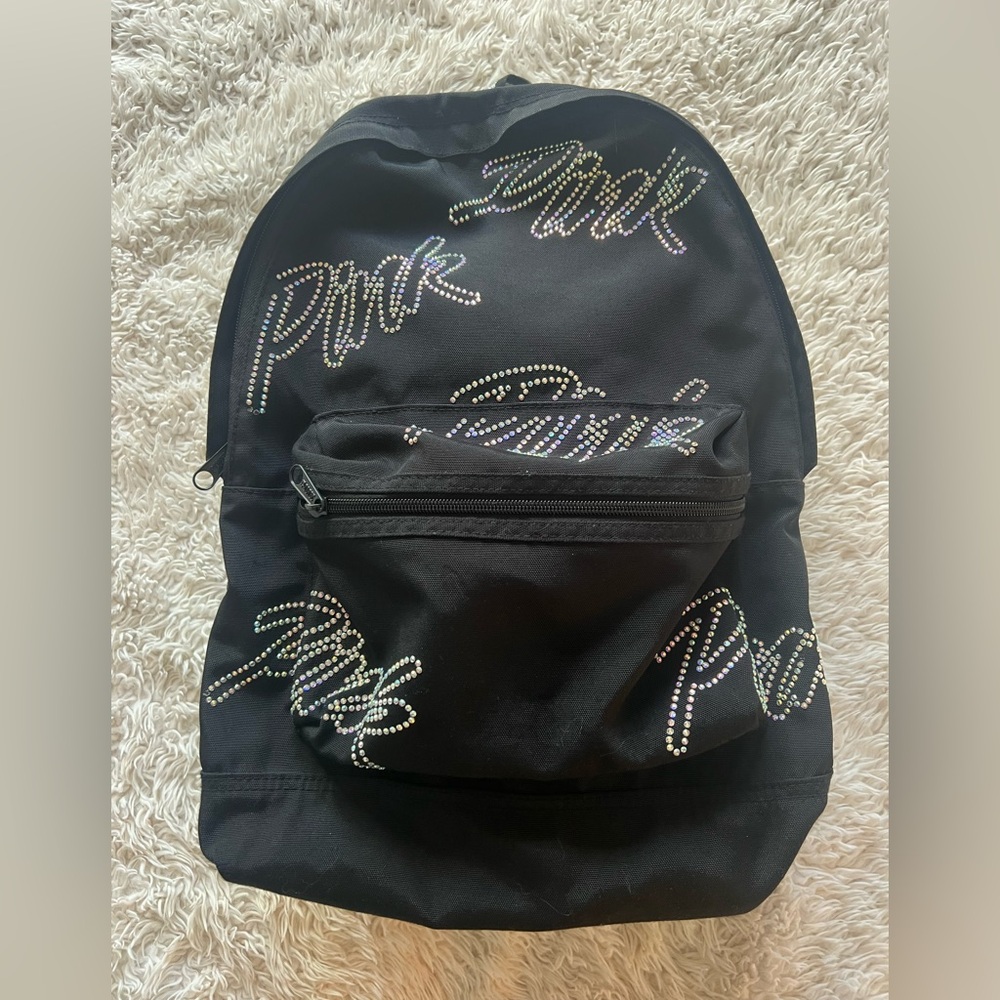 VS PINK Black Rhinestone Backpack - Picture 3 of 5